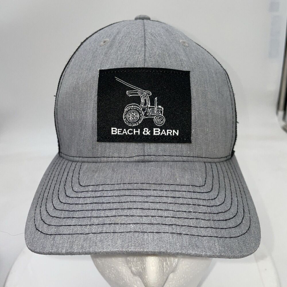 Richardson Beach & Barn Mesh Trucker Hat Cap Adjustable Gray Blue And Black